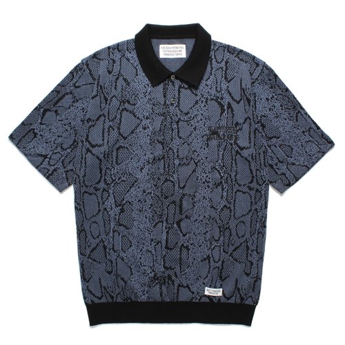 他の写真1: WACKO MARIA/PYTHON JACQUARD KNIT POLO SHIRT（NAVY）［パイソンジャガードニットポロシャツ-24春夏］