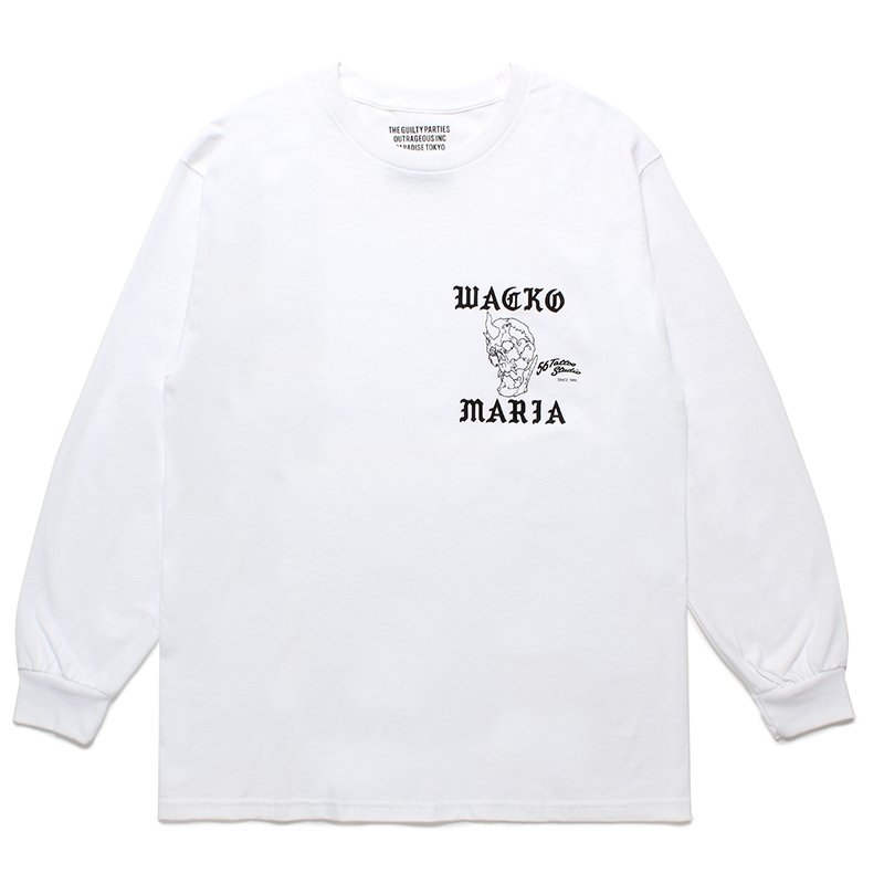画像1: WACKO MARIA/56 TATTOO STUDIO / LONG SLEEVE T-SHIRT（WHITE）［プリント長袖T-24春夏］