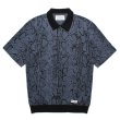 WACKO MARIA/PYTHON JACQUARD KNIT POLO SHIRT（NAVY
