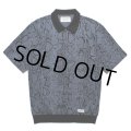 WACKO MARIA/PYTHON JACQUARD KNIT POLO SHIRT（NAVY）［パイソンジャガードニットポロシャツ-24春夏］