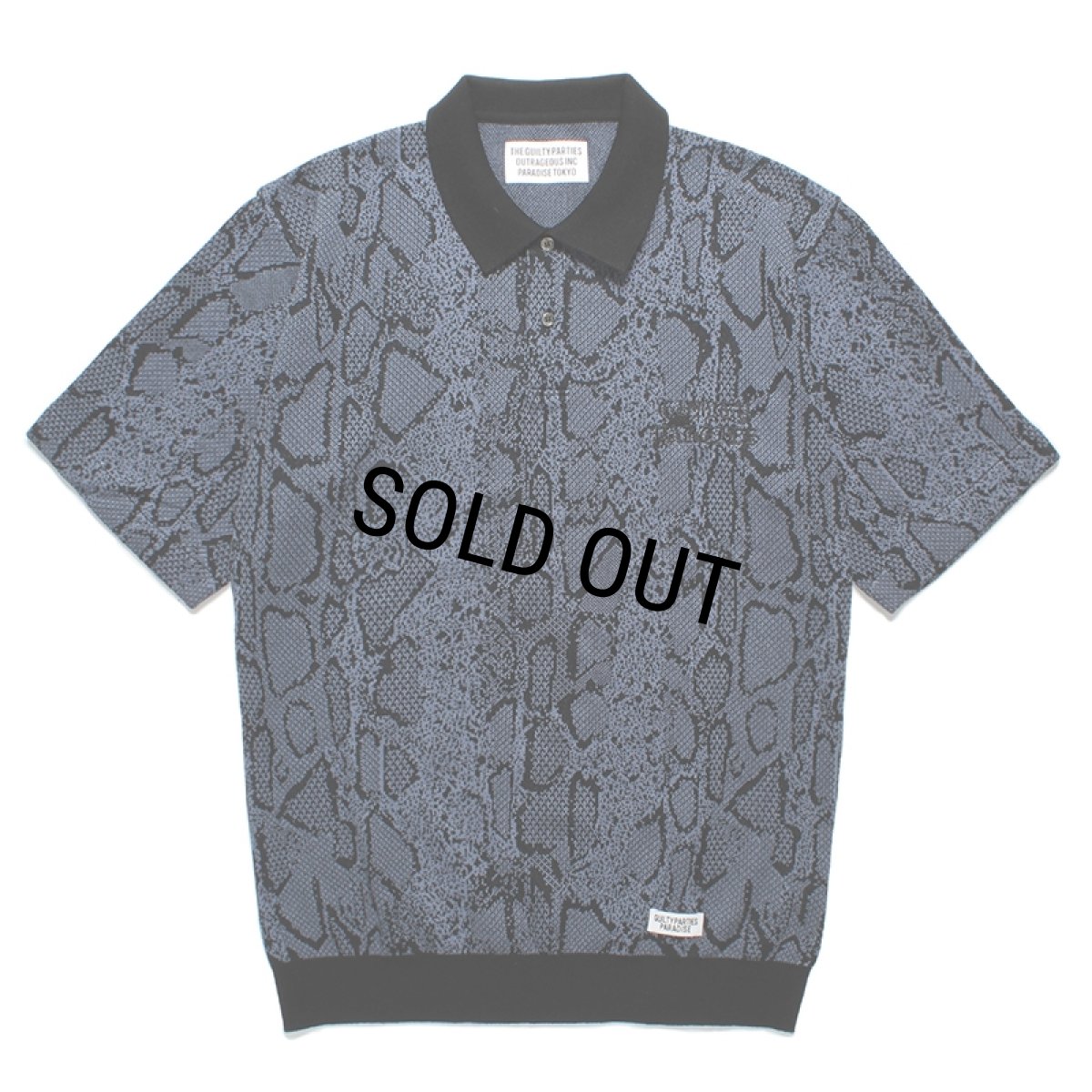 画像1: WACKO MARIA/PYTHON JACQUARD KNIT POLO SHIRT（NAVY）［パイソンジャガードニットポロシャツ-24春夏］ (1)