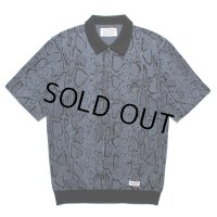 WACKO MARIA/PYTHON JACQUARD KNIT POLO SHIRT（NAVY）［パイソンジャガードニットポロシャツ-24春夏］