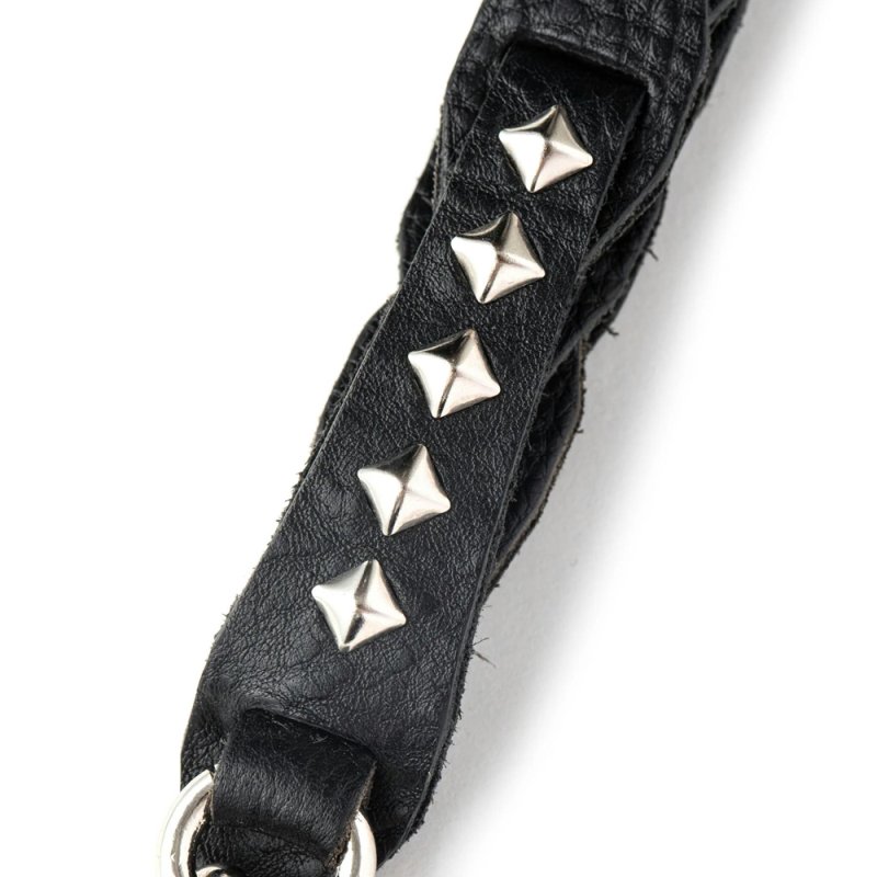 画像2: CALEE/CHAIN LEATHER WRIST STRAP（BLACK）［レザーリストストラップ-24春夏］