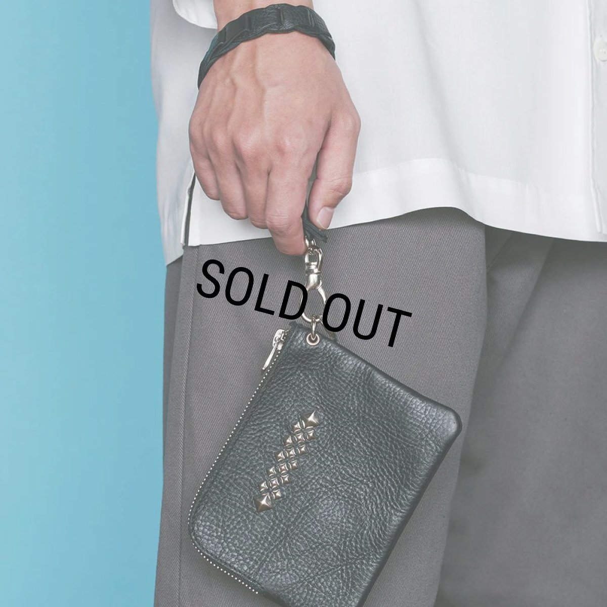 画像5: CALEE/CHAIN LEATHER WRIST STRAP（BLACK）［レザーリストストラップ-24春夏］ (5)