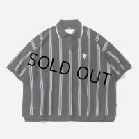 TIGHTBOOTH/STRIPE KNIT POLO（Black）［ストライプニットポロ-24春夏］