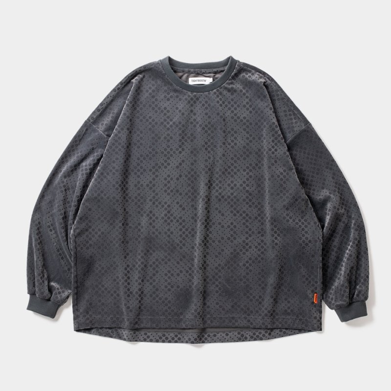 画像1: TIGHTBOOTH/DOT VLOUR LS（Charcoal）［ドットベロア長袖-24春夏］