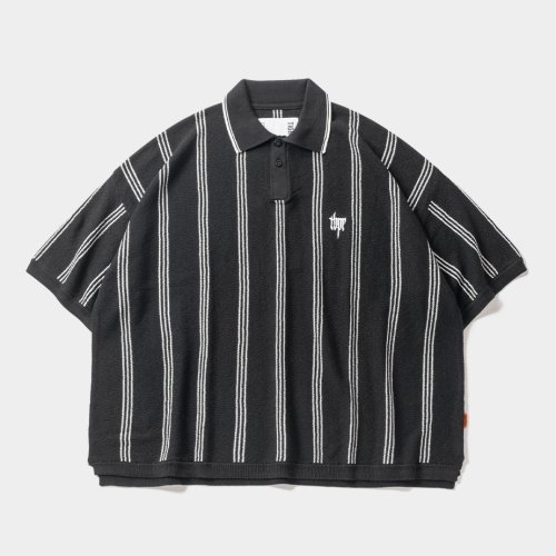 他の写真1: TIGHTBOOTH/STRIPE KNIT POLO（Black）［ストライプニットポロ-24春夏］