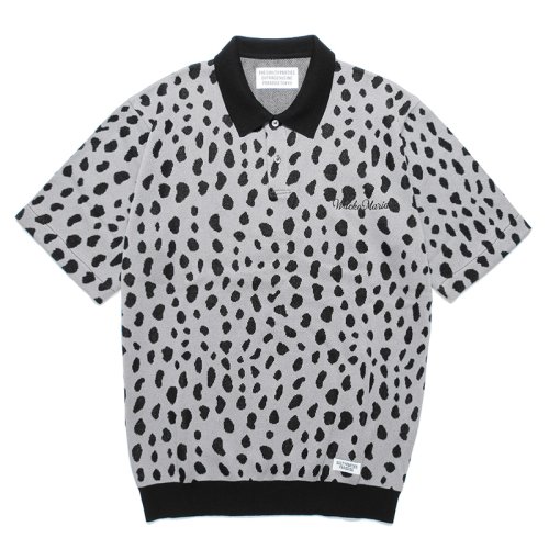 他の写真1: WACKO MARIA/LEOPARD JACQUARD KNIT POLO SHIRT（GRAY）［レオパードジャガードニットポロシャツ-24春夏］