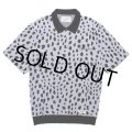 WACKO MARIA/LEOPARD JACQUARD KNIT POLO SHIRT（PURPLE）［レオパードジャガードニットポロシャツ-24春夏］