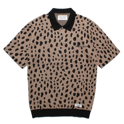 他の写真1: WACKO MARIA/LEOPARD JACQUARD KNIT POLO SHIRT（BROWN）［レオパードジャガードニットポロシャツ-24春夏］