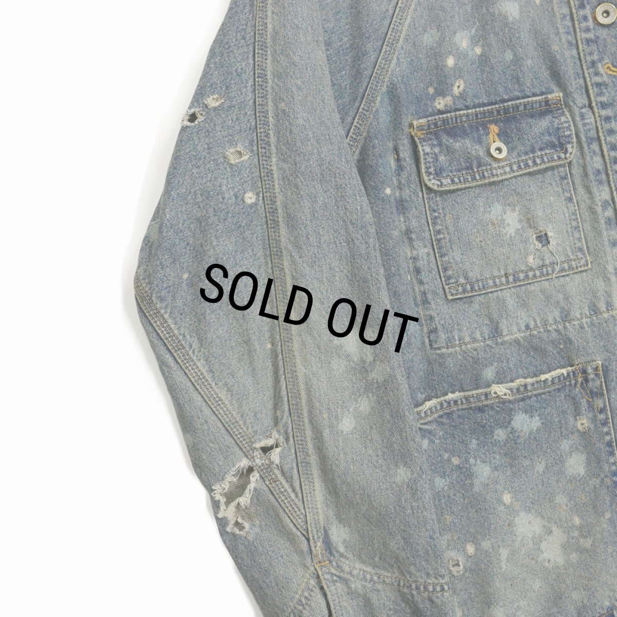 画像4: 【40%OFF】DAIRIKU/"Damage" Denim Cover All（Indigo）［"ダメージ"デニムカバーオール-24春夏］ (4)