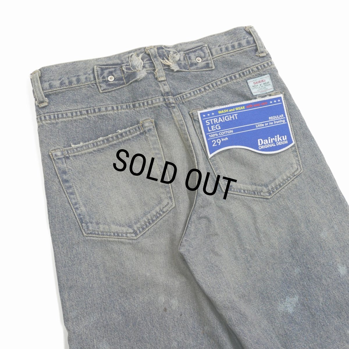 画像6: DAIRIKU/"Damage" Straight Denim Pants（Indigo） 【30%OFF】［"ダメージ"ストレートデニムパンツ-24春夏］ (6)