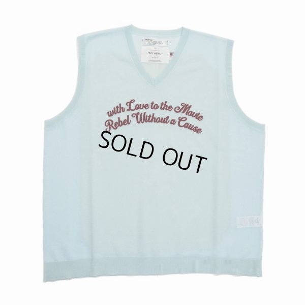 画像1: DAIRIKU/"Letter" Skeleton Knit Vest（Skeleton Light Blue）［スケルトンベスト-24春夏］
