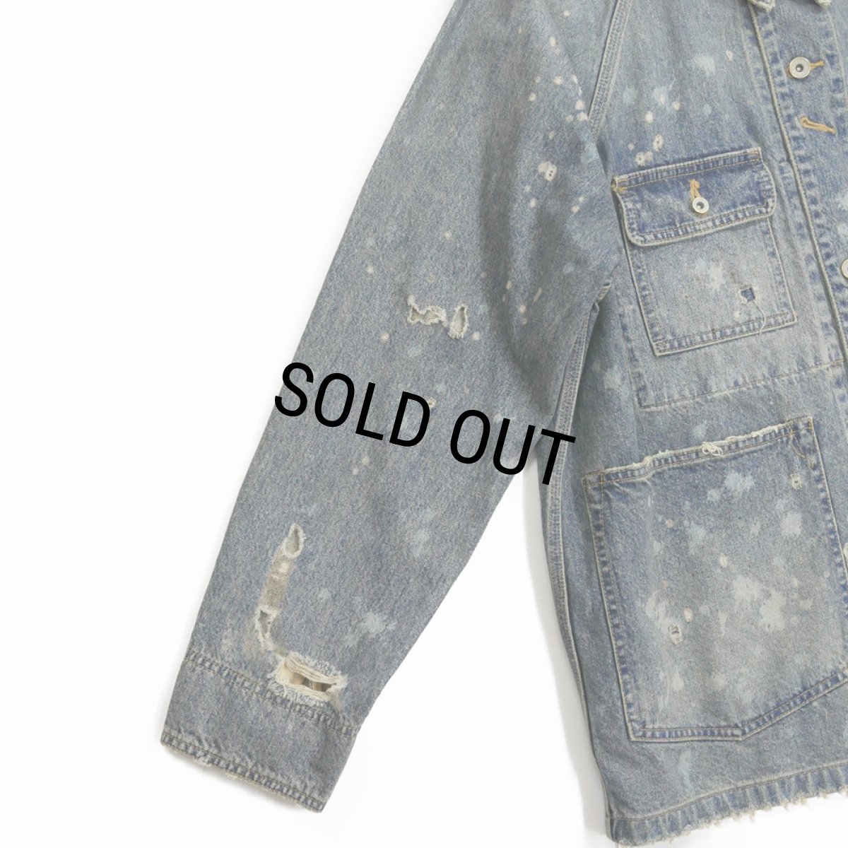 画像5: 【40%OFF】DAIRIKU/"Damage" Denim Cover All（Indigo）［"ダメージ"デニムカバーオール-24春夏］ (5)