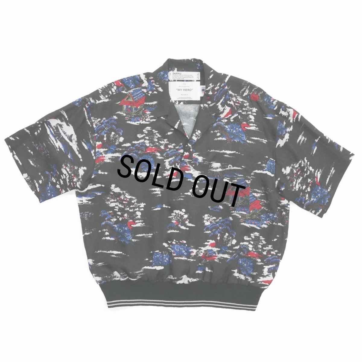 画像1: DAIRIKU/"Cliff" Aloha Rib Shirt（Black）［アロハリブシャツ-24春夏］ (1)