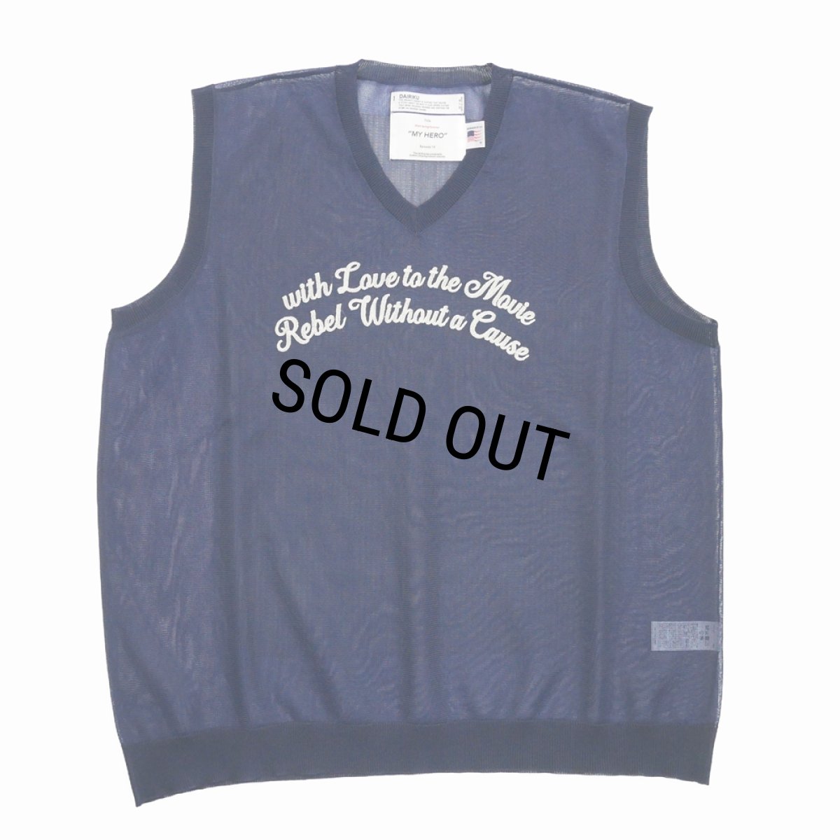 画像1: DAIRIKU/"Letter" Skeleton Knit Vest（Skeleton Navy） 【30%OFF】［スケルトンベスト-24春夏］ (1)