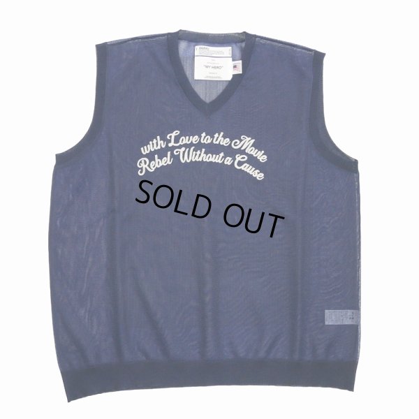 画像1: DAIRIKU/"Letter" Skeleton Knit Vest（Skeleton Navy） 【30%OFF】［スケルトンベスト-24春夏］