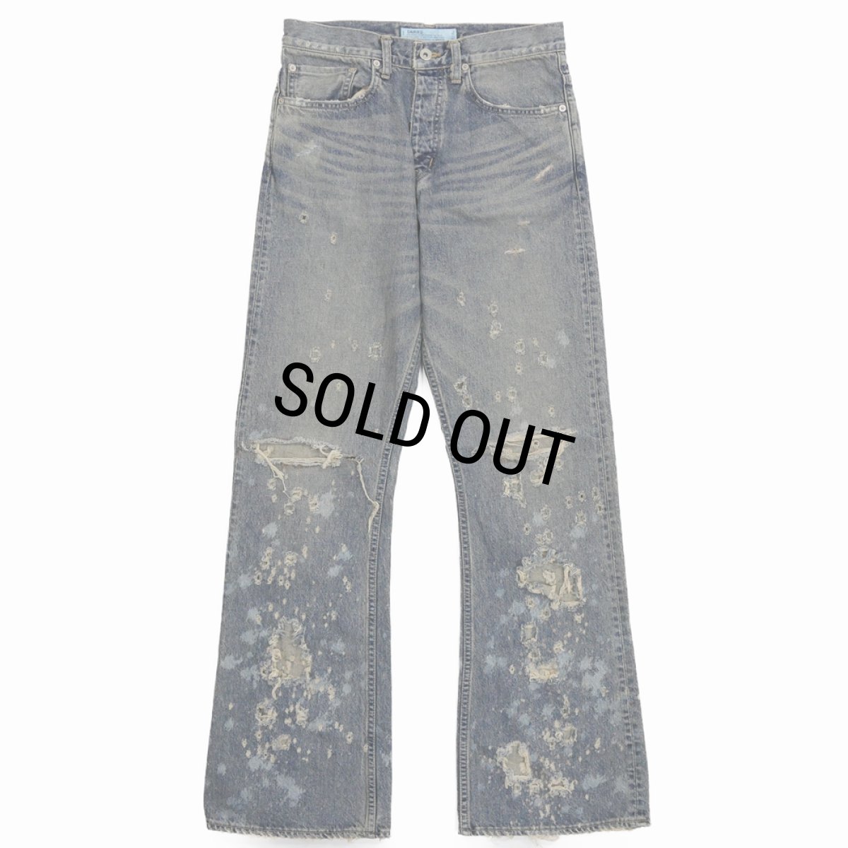 画像1: DAIRIKU/"Damage" Flare Denim Pants（Indigo） 【30%OFF】［"ダメージ"フレアデニムパンツ-24春夏］ (1)