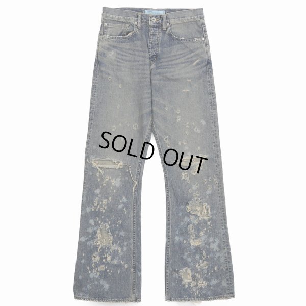 画像1: DAIRIKU/"Damage" Flare Denim Pants（Indigo） 【30%OFF】［"ダメージ"フレアデニムパンツ-24春夏］