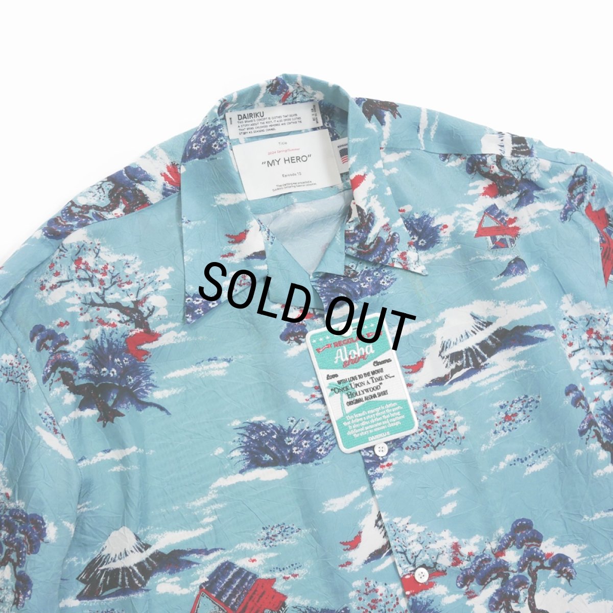 画像2: 【50%OFF】DAIRIKU/"Cliff" Aloha Shirt（Blue）［アロハシャツ-24春夏］ (2)