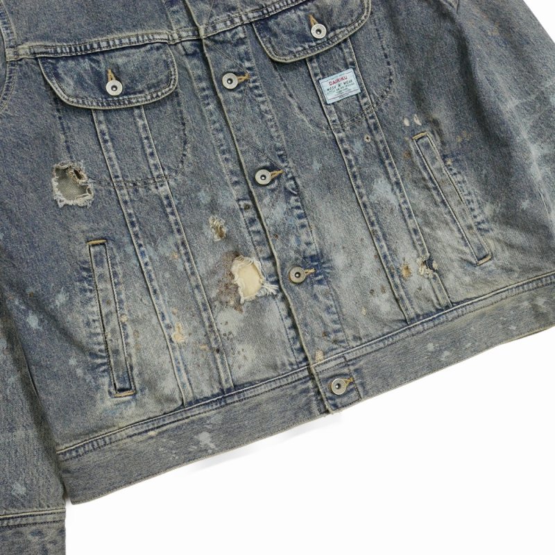 画像3: 【30%OFF】DAIRIKU/"Damage" Denim Jacket（Indigo）［"ダメージ"デニムJKT-24春夏］