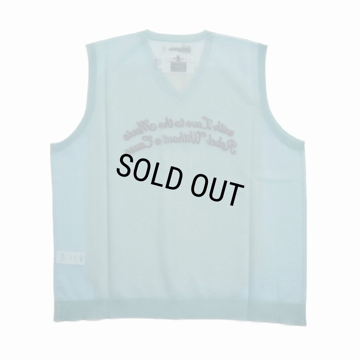 画像2: DAIRIKU/"Letter" Skeleton Knit Vest（Skeleton Light Blue）［スケルトンベスト-24春夏］ (2)