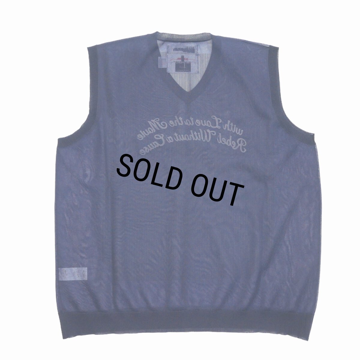 画像2: DAIRIKU/"Letter" Skeleton Knit Vest（Skeleton Navy） 【30%OFF】［スケルトンベスト-24春夏］ (2)