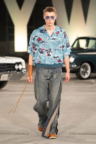 画像3: DAIRIKU/"Cliff" Aloha Rib Shirt（Blue）［アロハリブシャツ-24春夏］