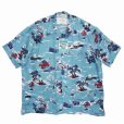 画像1: DAIRIKU/"Cliff" Aloha Shirt（Blue）［アロハシャツ-24春夏］ (1)