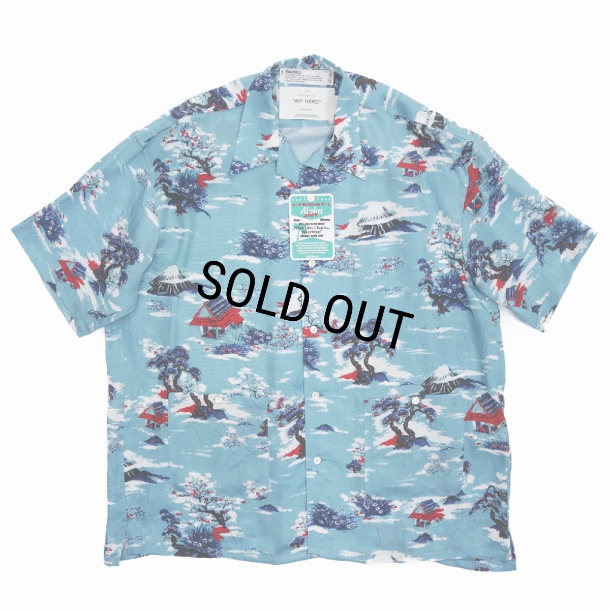 画像1: 【50%OFF】DAIRIKU/"Cliff" Aloha Shirt（Blue）［アロハシャツ-24春夏］ (1)