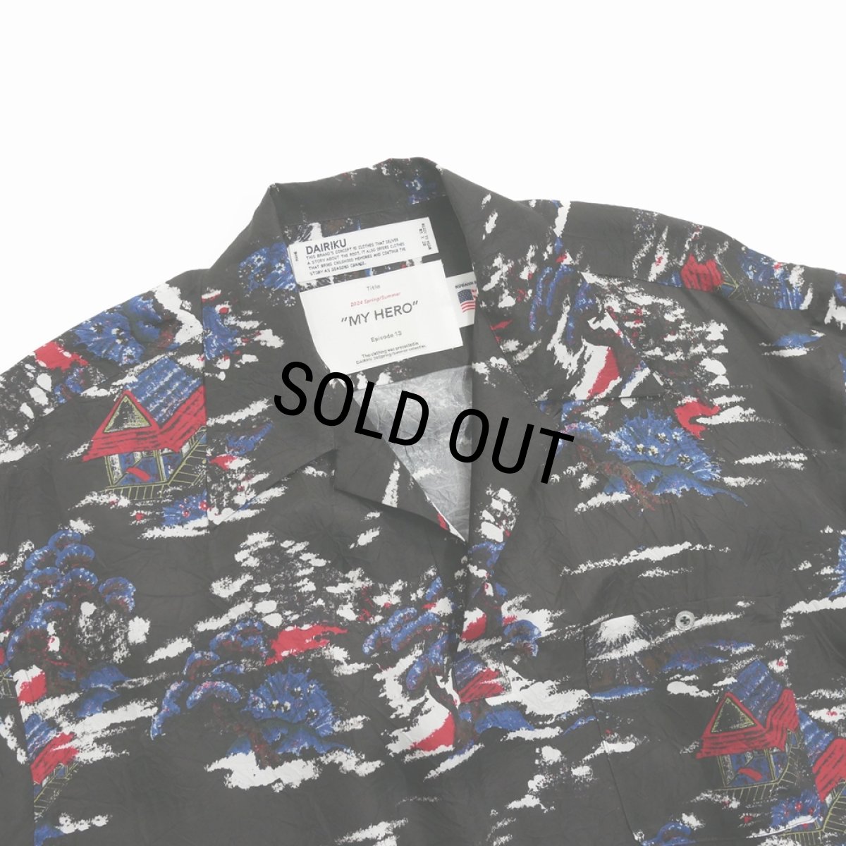 画像2: DAIRIKU/"Cliff" Aloha Rib Shirt（Black）［アロハリブシャツ-24春夏］ (2)