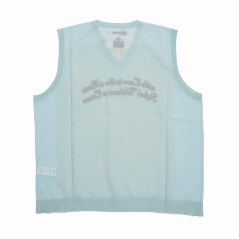 画像2: DAIRIKU/"Letter" Skeleton Knit Vest（Skeleton Light Blue）［スケルトンベスト-24春夏］