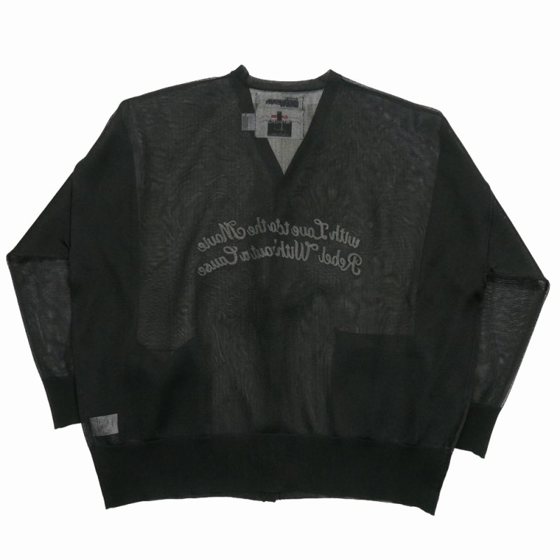 画像2: 【30%OFF】DAIRIKU/"Letter" Skeleton Cardigan（Skeleton Black）［スケルトンカーディガン-24春夏］