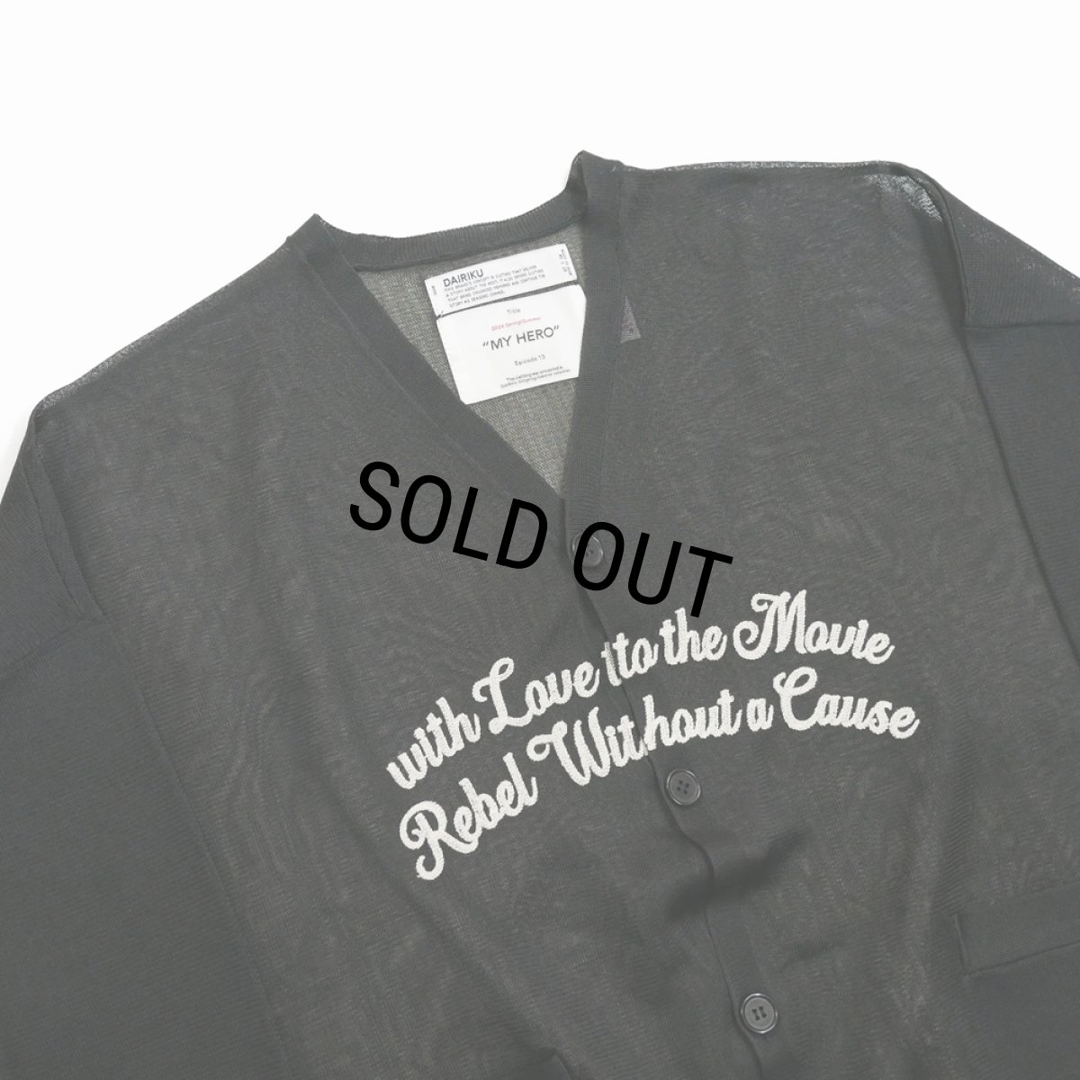 画像3: 【30%OFF】DAIRIKU/"Letter" Skeleton Cardigan（Skeleton Black）［スケルトンカーディガン-24春夏］ (3)