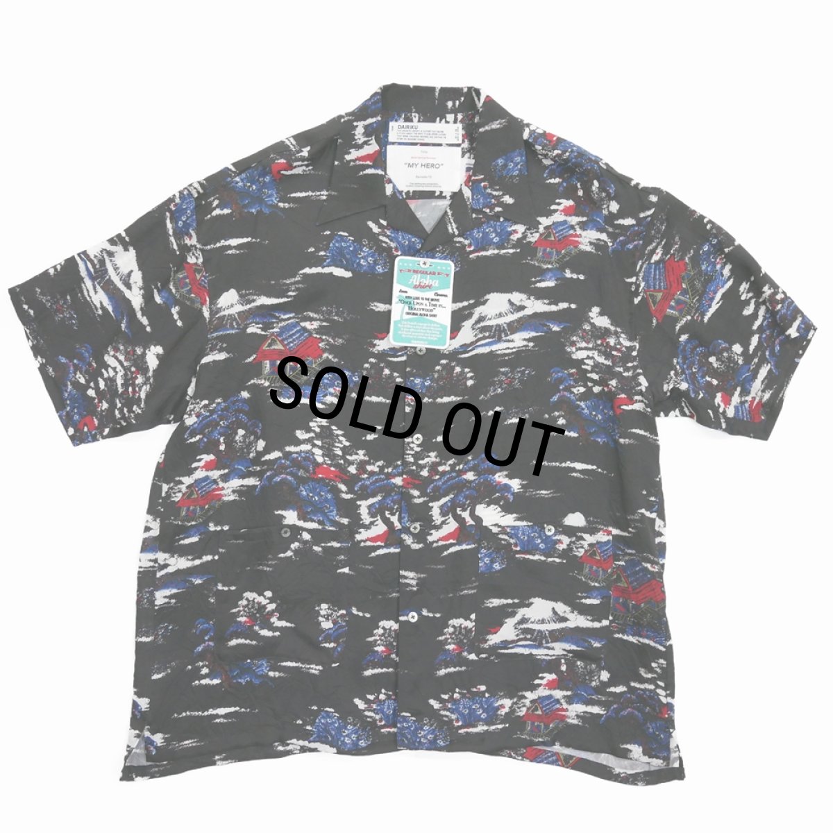 画像1: DAIRIKU/"Cliff" Aloha Shirt（Black）［アロハシャツ-24春夏］ (1)