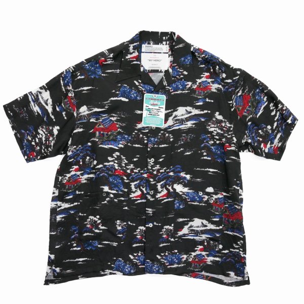 画像1: DAIRIKU/"Cliff" Aloha Shirt（Black）［アロハシャツ-24春夏］