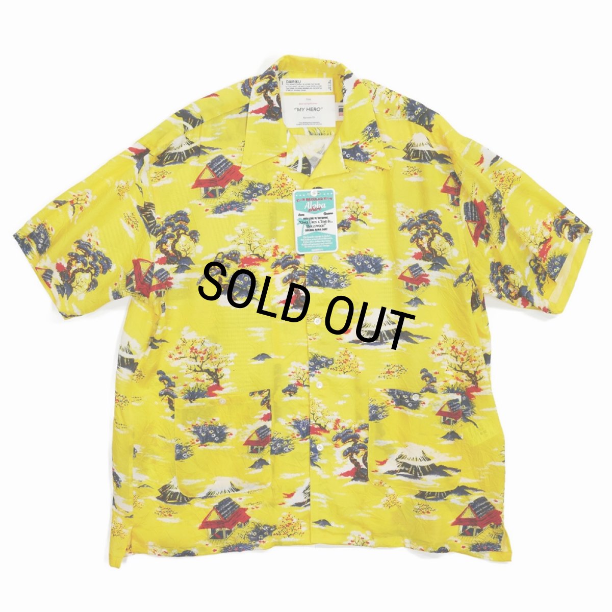 画像1: 【50%OFF】DAIRIKU/"Cliff" Aloha Shirt（Yellow）［アロハシャツ-24春夏］ (1)