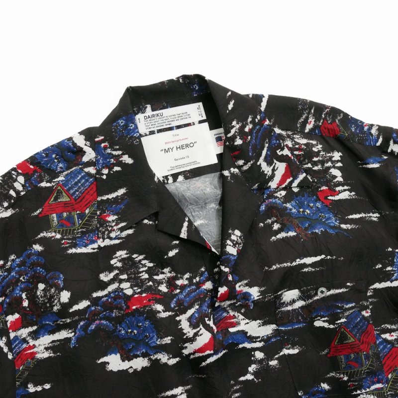 画像2: DAIRIKU/"Cliff" Aloha Rib Shirt（Black）［アロハリブシャツ-24春夏］