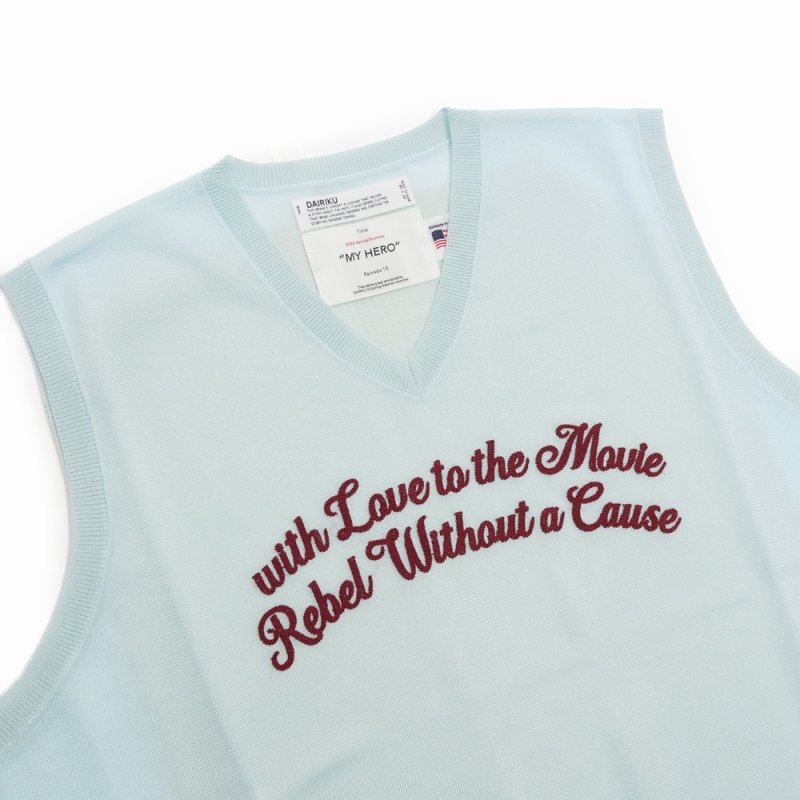 画像3: DAIRIKU/"Letter" Skeleton Knit Vest（Skeleton Light Blue）［スケルトンベスト-24春夏］