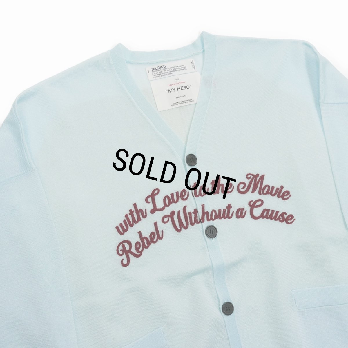 画像3: DAIRIKU/"Letter" Skeleton Cardigan（Skeleton Light Blue）［スケルトンカーディガン-24春夏］ (3)