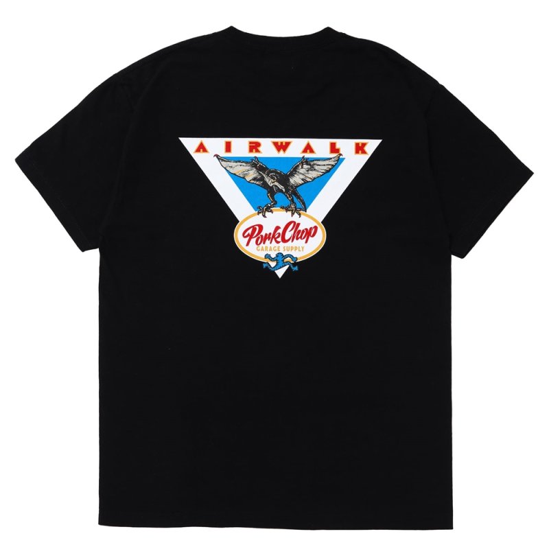 画像2: PORKCHOP/AP TRIANGLE TEE（×AIRWALK CLASSICS）（BLACK）［プリントT-24春夏］