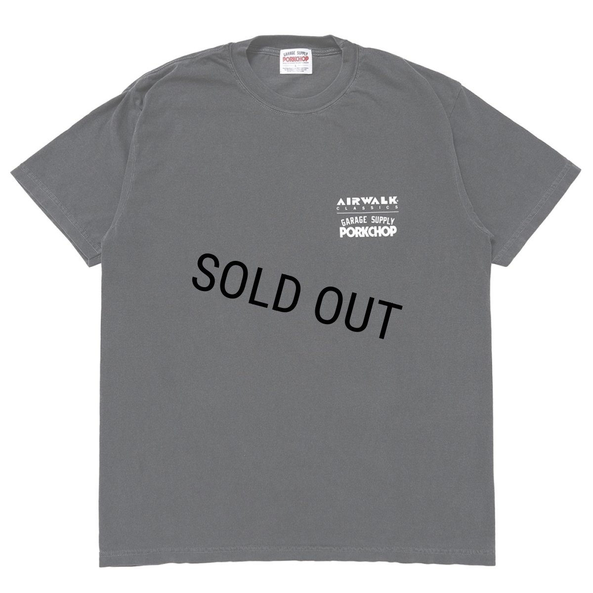 画像2: PORKCHOP/AP OLLIEMAN TEE（×AIRWALK CLASSICS）（ASH BLACK）［プリントT-24春夏］ (2)