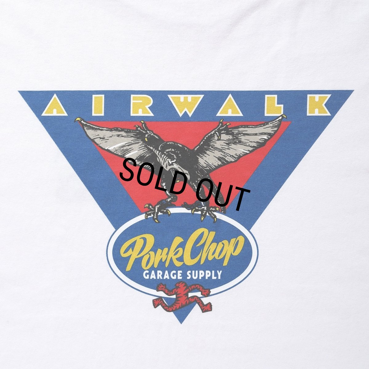 画像4: PORKCHOP/AP TRIANGLE TEE（×AIRWALK CLASSICS）（WHITE）［プリントT-24春夏］ (4)