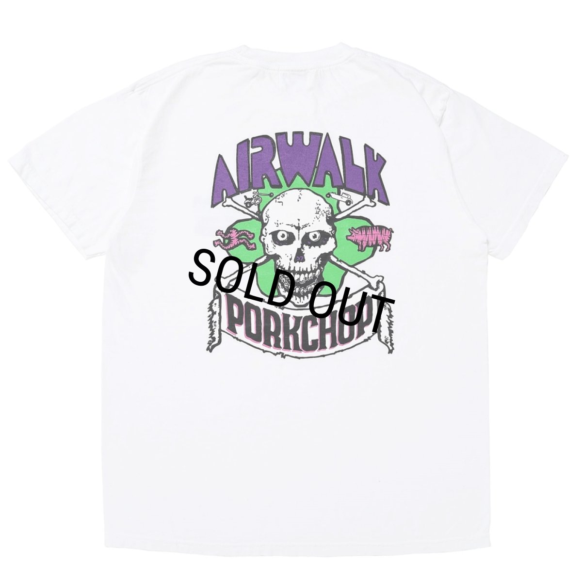 画像1: PORKCHOP/AP SKELETON TEE（×AIRWALK CLASSICS）（WHITE）［プリントT-24春夏］ (1)
