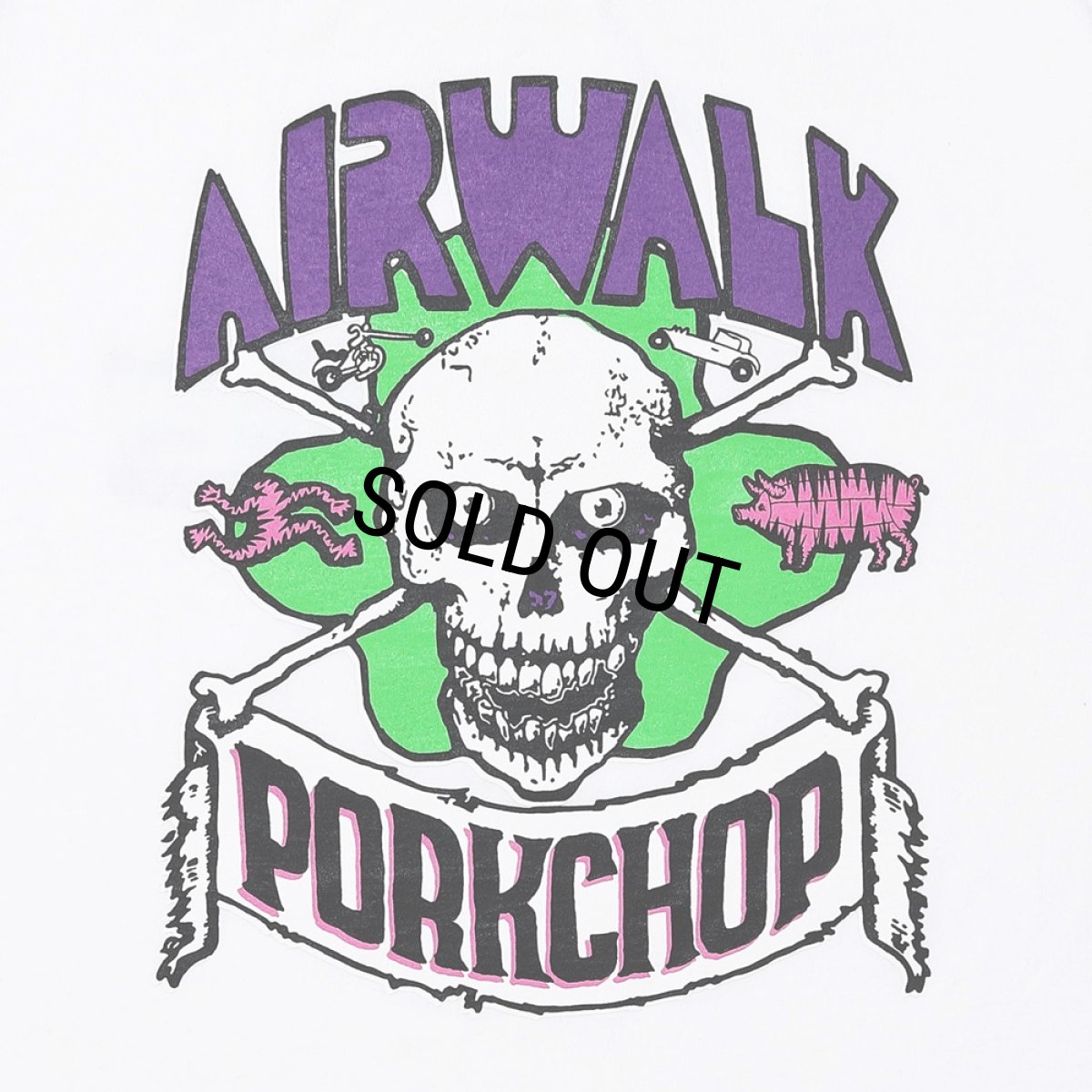 画像4: PORKCHOP/AP SKELETON TEE（×AIRWALK CLASSICS）（WHITE）［プリントT-24春夏］ (4)