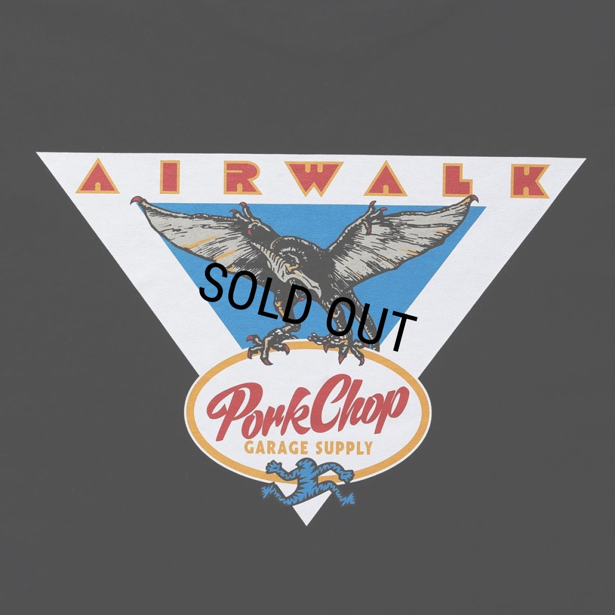 画像4: PORKCHOP/AP TRIANGLE TEE（×AIRWALK CLASSICS）（BLACK）［プリントT-24春夏］ (4)