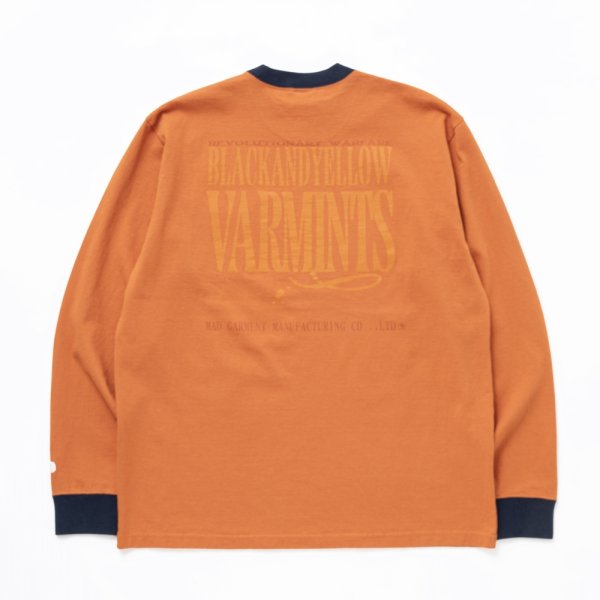 画像1: RATS/TRIM LS TEE BACK PRINT（ORANGE）［トリム長袖T-24春夏］