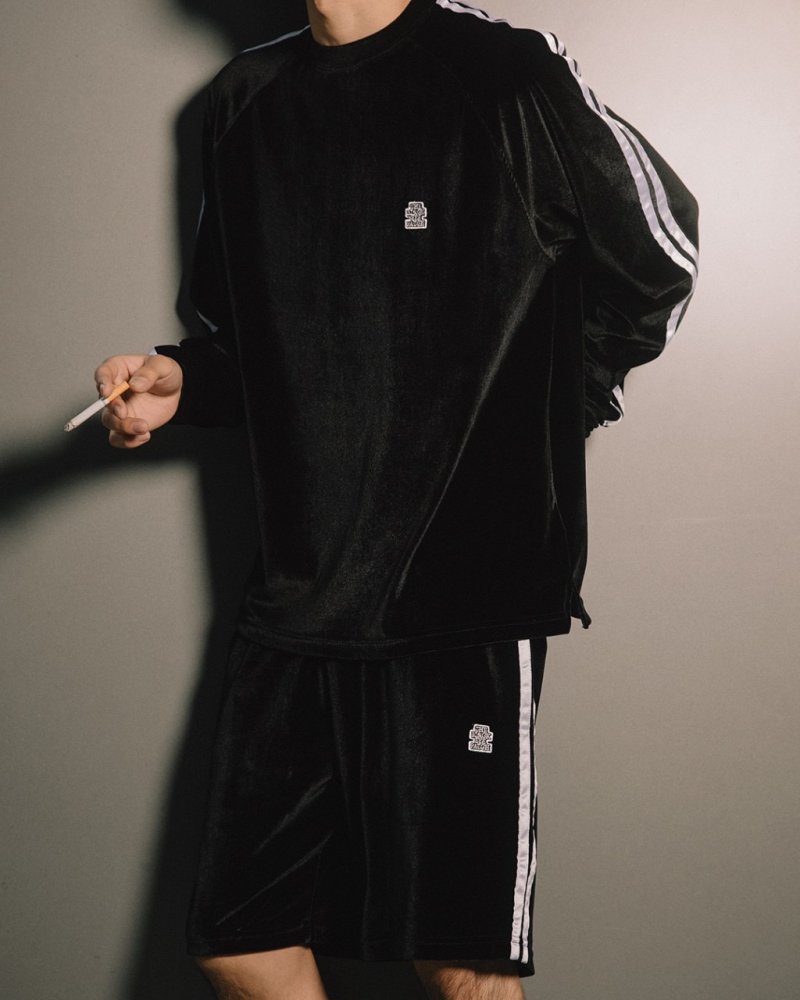 画像3: BlackEyePatch/OG LABEL TAPED VELOUR CREW（BLACK）