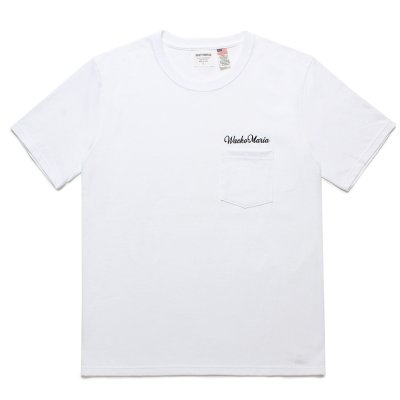 画像1: WACKO MARIA/US FABRIC POCKET T-SHIRT（WHITE）［刺繍ポケT-24春夏］