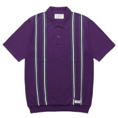 画像1: WACKO MARIA/STRIPED JACQUARD KNIT POLO SHIRT（PURPLE）［ストライプジャガードニットポロシャツ-24春夏］ (1)